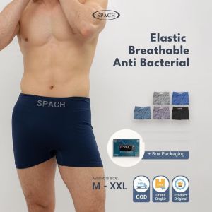 Boxer Seamless SPACH M002 Motif 6pcs / Celana Dalam Pria