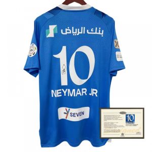 Player Edition Neymar Signature Jersey 2324 Saudi League Al Hilal Riyadh Jersey Blue armbands Fan Collection Gift