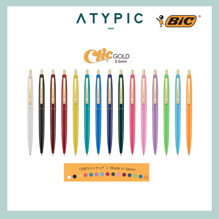 BIC Japan Clic Gold Ballpoint Pen (Oilbased Black Ink) Lazada Singapore