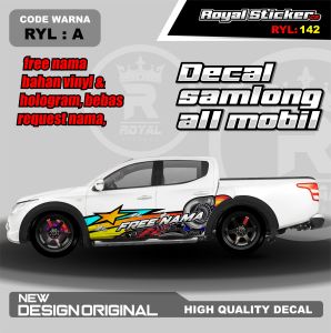 RYL 142-STIKER DECAL MOBIL TERIOS PAJERO KIJANG SEDAN SIGRA AGYA CALYA GRATIS CUSTOM NAMA