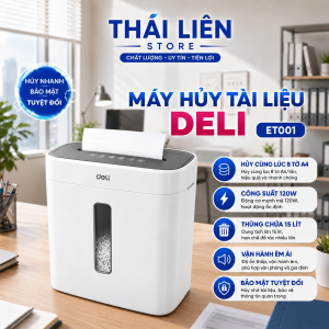 Máy Huỷ Tài Liệu Deli ET001 Cao Cấp Công Suất Lớn Máy Huỷ Giấy Tờ Phù Hợp Cho Văn Phòng Doanh Nghiệp