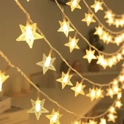 TY Lampu Tumblr Natal Bentuk Bintang 8 Meter 42 Led Warna Warni Lampu Hias Natal Tahan Air Lampu Natal 8M 42LED Untuk Dekorasi Rumah Ruangan Star String Lights Christmas