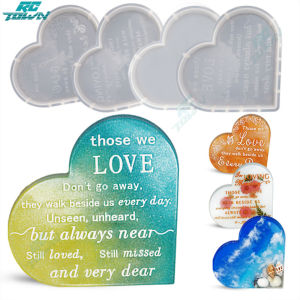 Rctown 2023new!!4pcs DIY tình yêu hình Silicone đúc khuôn tái sử dụng dễ dàng để demould khuôn vật trang trí để bàn thủ công tự làm