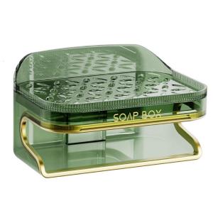 Soap Rack No Drilling Wall Mounted Double Layer Soap Holder Soap Sponge Dish Bathroom Accessories Selfs Adhesive