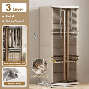 SIV Modular Plastic Wardrobe Storage Cabinet | Dust-Proof | Magnetic Doors | Large Capacity