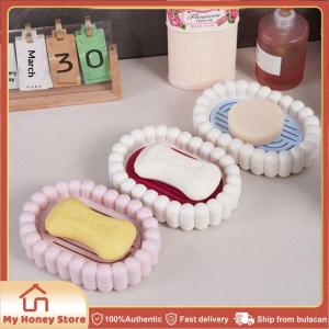 Cute Double-layer Soap Box with Drain Hole Portable Soap Holder Space-Saving Non-slip Soap Storage Tray for Home Bathroom