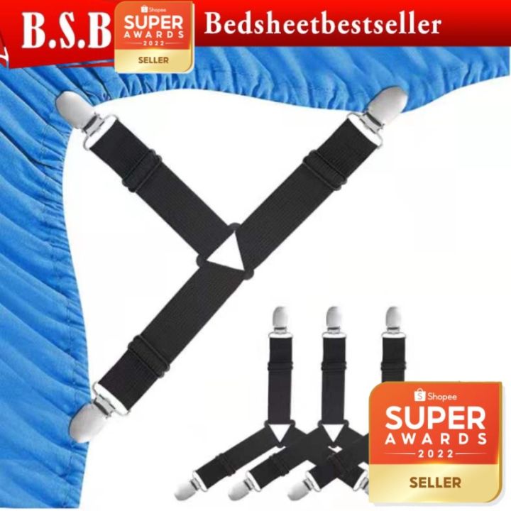 B.S.B 4 Pcs Bedsheet Buckle Bed Skid Proof Clothes Trouser Curtain Clip Bedside Hold Klip Cadar Tilam (RANDOM COLOR)