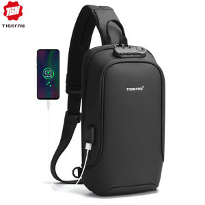 【NEW】Tigernu T-S8102 RFID with Lock USB Charging port for 9.7 inch iPad Sling bag men