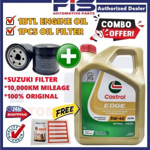 FIS Castrol Original Engine Oil EDGE 5W-40 SN/CF ACEA A3/B3 4Liter Fully Synthetic Minyak Hitam Enjin Kereta 5W40