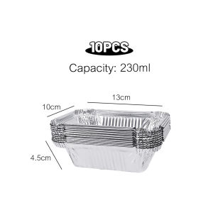 Yespery 10 cái Hộp giấy vuông giấy nhôm dùng một lần hộp thiếc nồi chiên ít dầu Lò nướng cao chịu nhiệt dầu lót giấy lót bếp nướng công cụ BBQ khay nướng đồ