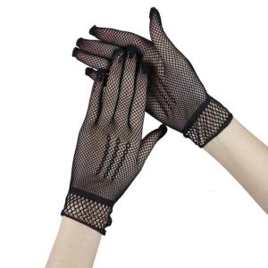 Fashionable Lace Fishnet Gloves Formal Short Gloves Elastic and Comfortable for Bridal Shower Evening Event Dressingup