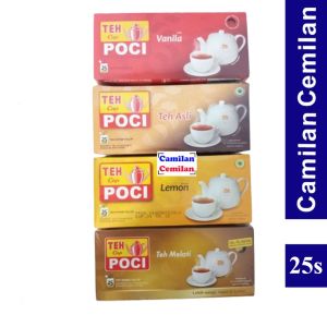 Teh Cap Poci Teh Hitam Celup Vanilla Vanila Asli Lemon Teh Hitam isi 25s