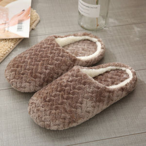 Lorgl READY STOCK.Four Seasons Indoor Slippers Women Men Warm Plush Autumn Winter Shoes Couples House Floor Soft Slient Slides