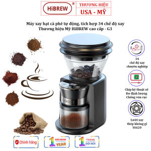 Máy xay hạt cà phê tự động HiBREW G3 Tích hợp 34 chế độ xay thương hiệu Mỹ Công suất 220W - Hàng chính hãng bảo hành 12 tháng
