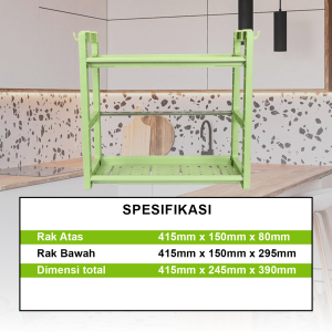 Rak Bumbu Dapur Rak Botol Bumbu Rak Meja Makan Serbaguna Rak Bumbu 2susun