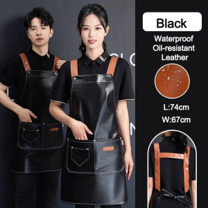 Leather Apron Waterproof Thickened Apron for Men and Womens Restaurants Gardens Supermarkets Aprons