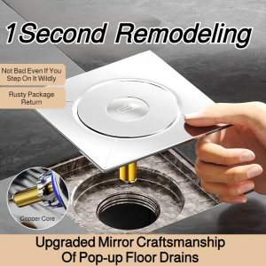 【FAMMY FAEY】Deodorant and Insect-Proof Square Bounce Floor Drain Core Bathroom Universal Stainless Steel Floor Drain Anti-Backflow Push-Type Bounce Core Sewer Deodorizer