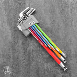 ThinkRider color Bike Repair Tools L-wrench Bicycle inner hexagon tool Hex Key Wrench Set1.5/2/2.5/3/4/5/6/8/10mm ball-ended