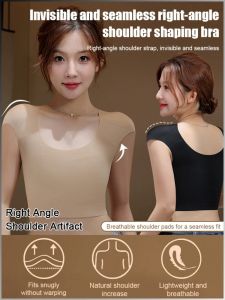 『Brelira』Seamless Foundation Bra Shoulder Pad Invisible Wireless Bra Big Breasts Show Small Fixed Cup Brassiere