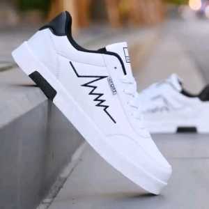 Zhirastore - Sepatu Sneakers Pria SSS-Senji Petir List Putih Hitam Fashion Casual/Sepatu Sneakers Cowok/Sepatu Sneakers Tali/Sepatu 2021 Murah