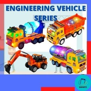 🔥Mainan Lori Construction Dengan Lagu & Lampu Cement Mixer Excavator Tanker Toys Truck With Music & Light🔥