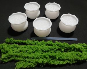 Mini plastic flowerpot for pipe cleaners mini plant design flower pot artificial moss pipe cleaner small plant DIY small plant nylon flower fabric moss Cotton moss flower base
