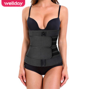 Wellday Waist Trimmer for Women Tummy Waist Shaper Waist Trainer Body Shaper Girdles for Women Tummy Belly Fat Trimmer Sauna Sweat Belt Adjustable Slimming Fitness Workout Body Shaper Slim Waist