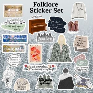 20 pcs FOLKLORE ALBUM VINYL STICKER SET by Taylor Swift