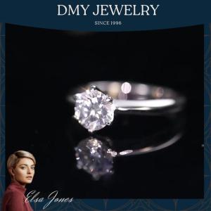 DMY Jewelry Diamond Ring For Women/Moisanite Ring/Moissanite Diamond Ring/Moissanite Jewelry/Woman Jewellery Ring/925 Silver Ring/Silver Ring Women/Moissanite Ring Gra/Moissanite Ring 0.5 Caret/ Moissanite Classic 6 Claw