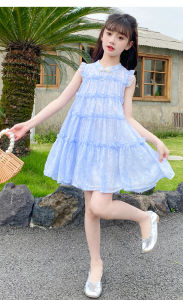 C MALL ชุดเดรสกระโปรงเด็กผู้หญิง น่ารักๆ (สีฟ้า) รุ่น LL078