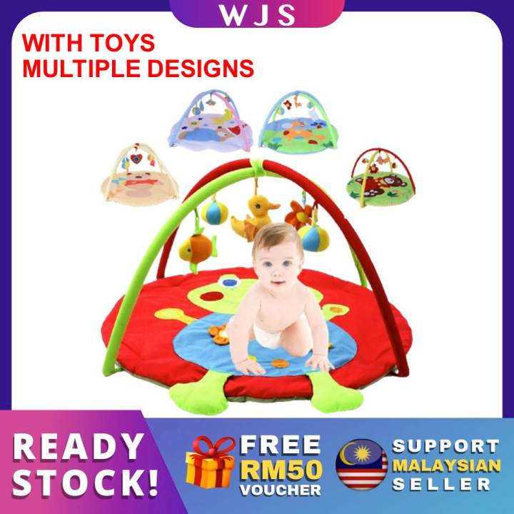 (EXCELLENT QUALITY + HANGING TOYS) WJS Baby Playmat Play Mat Foldable