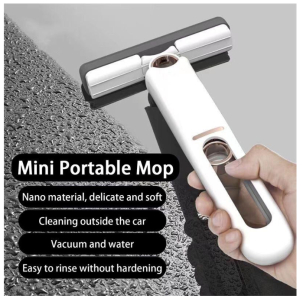 Mini Mop with Squeezer Portable Mini Mop Wiper Handheld Desk Bathroom Car Glass Sponge Cleaning Mop