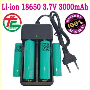 PAKET Baterai Dan Charger Speaker ElectronikPowerBank VT Type Li-ion 18650 3.7V 3000mAh HIJAU