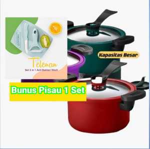 Panci Presto Teflon Pressure Cooker Pot 3.5 Liter Serbaguna Anti Lengket Panci Presto