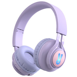 2024new volume limiting noise cancelling headphones for kids bluetooth wireless gaming with mic answer end call  cute fashion luminous earphone for girl extra bass stereo headset Gift for children murah