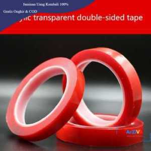 SZBFT Perekat Double Tape Acrylic Adhesive Transparent Sticker 15mm x 3m - J4702 - Red