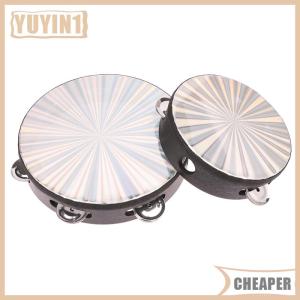 [COD] EHBqna SPORTS กลองมือขนาด6 8 10นิ้วทำจากไม้พร้อมด้วยเครื่องดนตรีกริ๊งสองแถวสำหรับการศึกษา