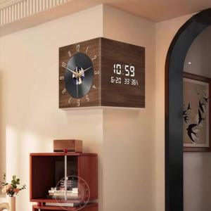 Wall Watch For Living Room Digital Clock Wall Art Creative Wall Clock Home Decor Chinese Ancient Style Corner Double-Sided Retro Record Corner New Perpetual Calendar Wall Hanging Creative Wall Clock Home Decor