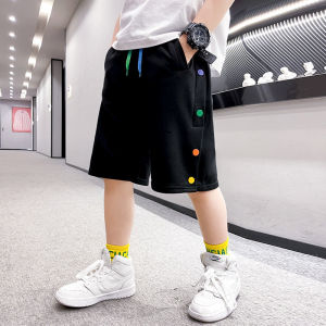 New Arrival Summer Kids Boys Sports Mid-Waist Shorts Football Childrens Casual Solid Color Sweatpants Korean Knee Length Pants h260702