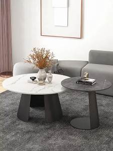 [SG Sellers] Coffee Table Round Tea Table Slate Living Room Small Apartment Simple Light Luxury