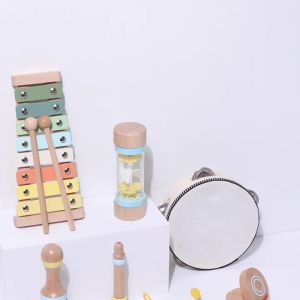 Wooden Musical Instrument Montessori Music Set Baby Children Percussion Instrument Toy Early Educational Knocking Toys for Kids