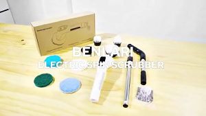 Rechargeable Electric Scrubbers 300 480RPM 4000mAh Extendable Shafts 3 Length Setting Deeply Clean Surfaces