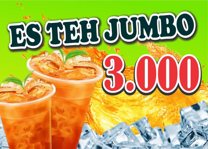 Beli 1 dapat 2 Sepanduk Banner ES TEH Jualan Es Teh Jumbo CETAK