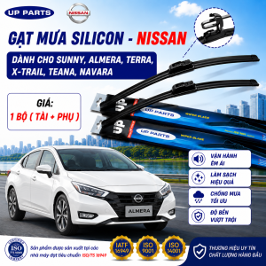 Gạt mưa ô tô NISSAN Sunny Almera Terra X-trail Teana bán tải Navara Xương mềm Silicone UP PARTS CHÍNH HÃNG