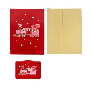 YJFUY Giấy Thiệp chúc mừng ngày Valentine Thiệp mời tiệc Phước lành Thiệp mời 3D Sáng tạo In hoa hồng Tài sản tỏ tình Đám cưới