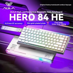 【SETUP BUDOL】 AULA HERO 84HE Magnetic Mechanical Keyboard RT0.01 8Khz Wired with RGB Light Keyboard