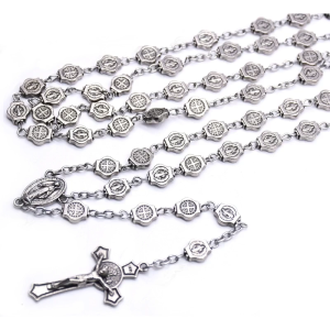 Jesus for Cross Crucifix Necklace 8mm Rosary Pendant for Men Women Dainty Children Boy Girl Gift Car Rearview Mirror Dec