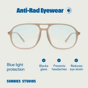Sunnies Studios Anti-Rad Eyewear Fitz (Non-Graded Anti Radiation Eyeglasses for Men and Women)