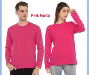 Kaos Polos Panjang Katun Soft Katun Combed 30s Pink Fanta / kaos lengan panjang polos soft cotton combed 30s premium / Kaos Oblong Polos Panjang Pink Fanta / Kaos Polos Panjang Pria dan Wanita / Kaos Polos Panjang Warna Warni Pink Fanta
