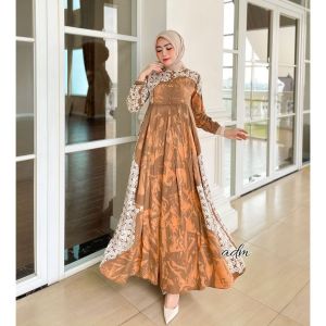 GAMIS RAYON CANDI MEKAR COKLAT CARAMEL/KEREN BERKUALITAS